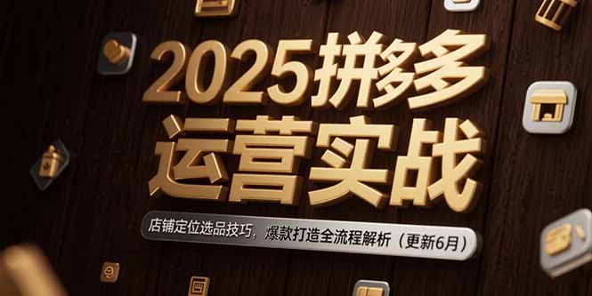 2025拼多多运营实战：店铺定位选品技巧，爆款打造全流程解析(更新6月-副业库