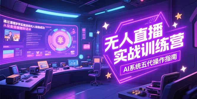无人直播实操训练营，从设备搭建到话术，AI系统五代操作指南(7月更新-副业库