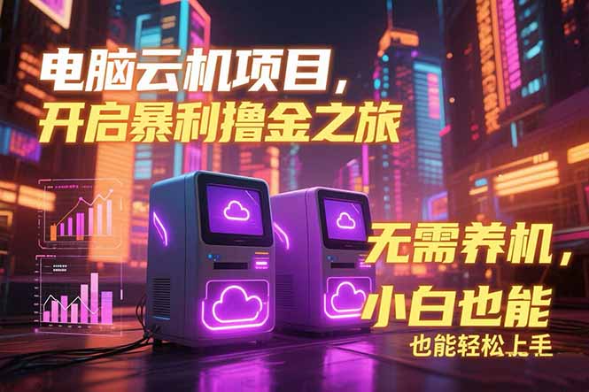 电脑云机项目 暴力撸金玩法，不需要养机 配置没有要求 单机100个窗口一…-副业库