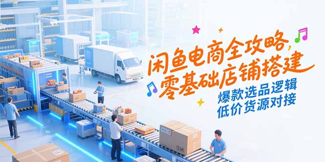 闲鱼电商全攻略，零基础店铺搭建，爆款选品逻辑，低价货源对接-副业库