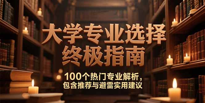付费文：大学专业选择终极指南,100个热门专业解析,包含推荐与避雷实用建议-副业网