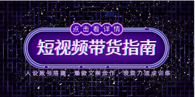 2025短视频带货指南，人设账号搭建，爆款文案创作，表现力速成训练-副业网