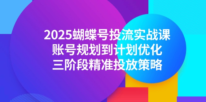 2025蝴蝶号投流实战课，账号规划到计划优化，三阶段精准投放策略-副业网