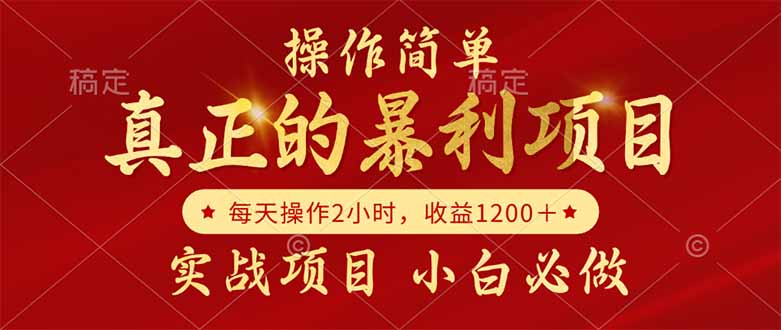 真正的暴利项目，操作简单，每天收益1200＋，自己做老板-副业网