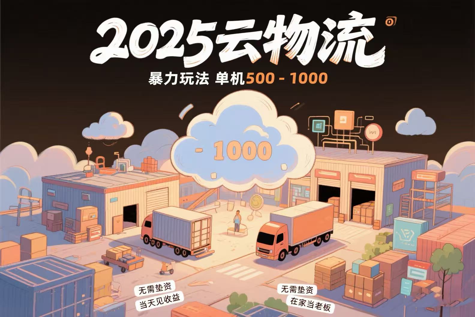 云物流赚差价，项目纯利润500~1000，无需垫资，当天到账。不需要有车，…-副业网