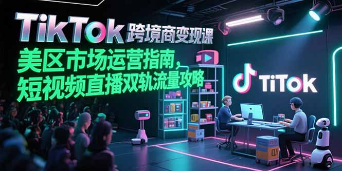 TikTok跨境电商变现课，美区市场运营指南，短视频直播双轨流量攻略-副业网