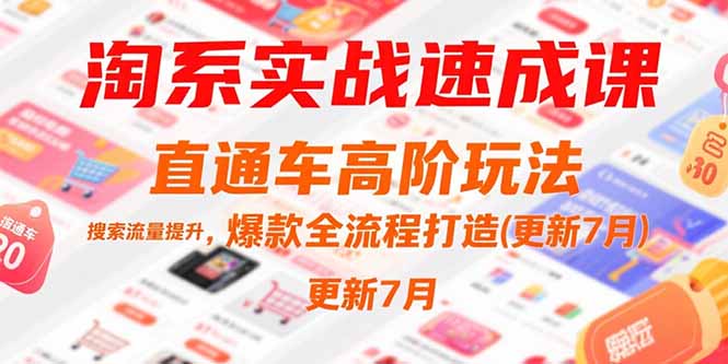 淘系实战速成课，直通车高阶玩法，搜索流量提升，爆款全流程打造(更新7月-副业网