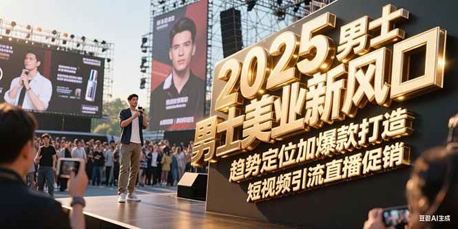 2025男士美业新风口，趋势定位加爆款打造，短视频引流直播促销-副业网