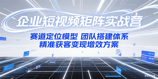 企业短视频矩阵实战营：赛道定位模型+团队搭建体系+精准获客变现增效方案-副业网