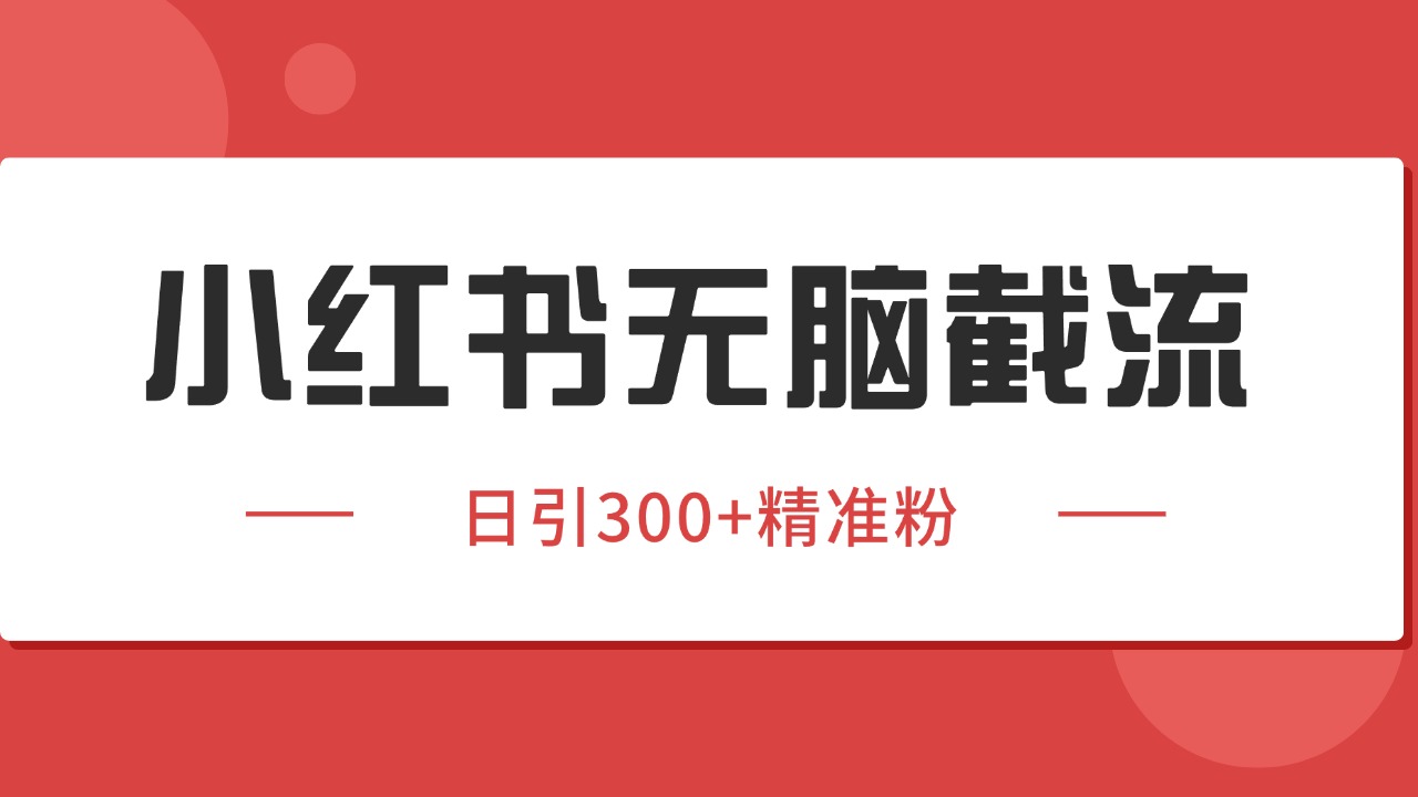 小红书截流同行客源，独家野路子获客玩法 日引200+暴力获客-副业网