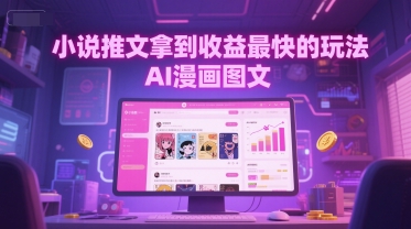 小说推文拿到收益最快的玩法，AI漫画图文-副业网