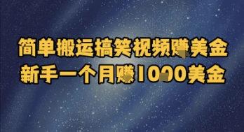 简单搬运搞笑视频挣美金，新手一个月入1k美金-副业网