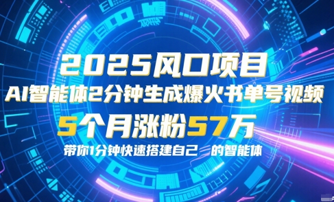 AI智能体2分钟一键生成爆火书单号原创视频，5个月涨粉57w，带你零代码1分钟搭建智能体-副业网
