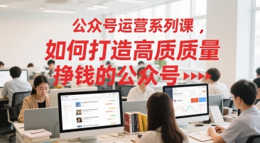 公众号运营系列课，如何打造高质量挣钱的公众号-副业网