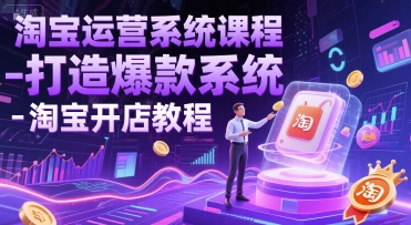 淘宝运营系统课程-打造爆款系统-淘宝开店教程-副业网