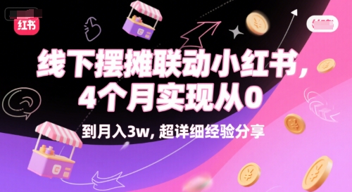 线下摆摊联动小红书，4 个月实现从 0 到月入3w，超详细经验分享-副业网