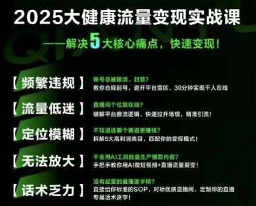 大健康流量全域新增长8.0，三月底线下课视频，大健康万亿蓝海，从类目突围到模式迭代-副业网