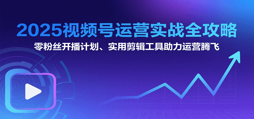 2025视频号运营实战全攻略：零粉丝开播计划、起号到到变现思维逻辑方法-副业网