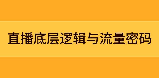 直播底层逻辑与流量密码：定位模型+案例拆解，急速流承接与数据优化全攻略-副业网