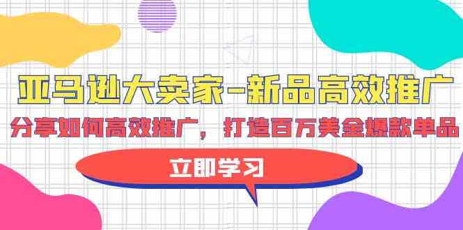 亚马逊大卖家新品高效推广，分享如何高效推广，打造百万美金爆款单品-副业网