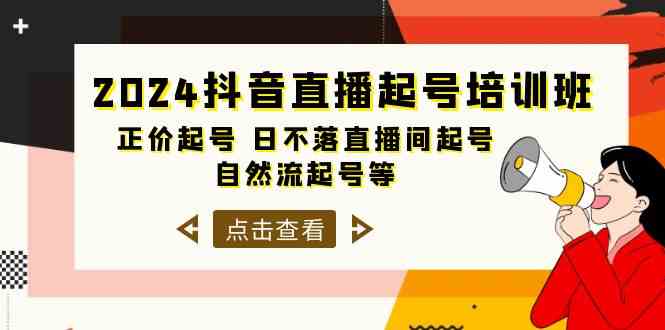 2024抖音直播起号培训班，正价起号 日不落直播间起号 自然流起号等（33节）-副业网