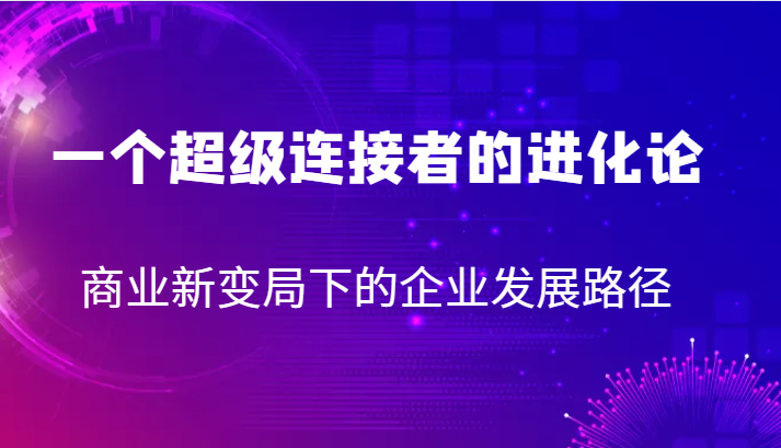 一个超级连接者的进化论 商业新变局下的企业发展路径-副业网