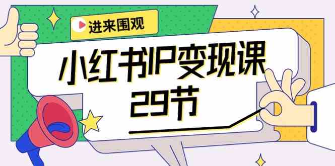 小红书IP变现课：开店/定位/IP变现/直播带货/爆款打造/涨价秘诀/等等/29节-副业网