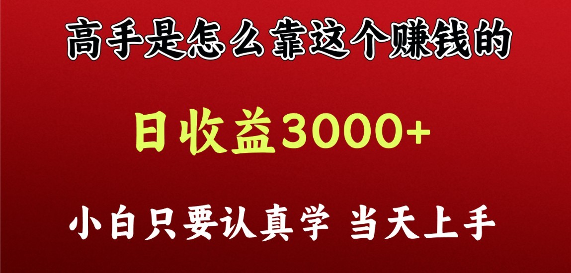 看高手是怎么赚钱的，一天收益至少3000+以上，小白当天上手-副业网