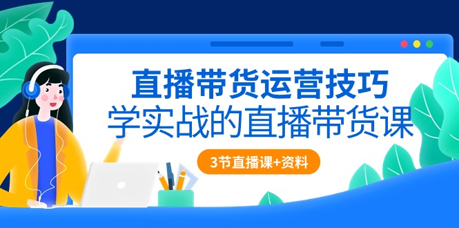 直播带货运营技巧，学实战的直播带货课（3节直播课+配套资料）-副业网