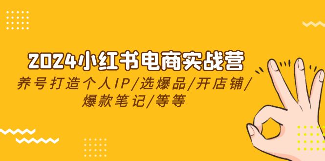 2024小红书电商实战营，养号打造IP/选爆品/开店铺/爆款笔记/等等（24节）-副业网