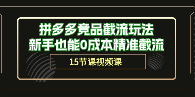 拼多多竞品截流玩法，新手也能0成本精准截流（15节课）-副业网