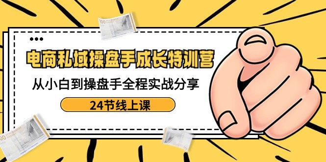 电商私域操盘手成长特训营：从小白到操盘手全程实战分享-24节线上课-副业网