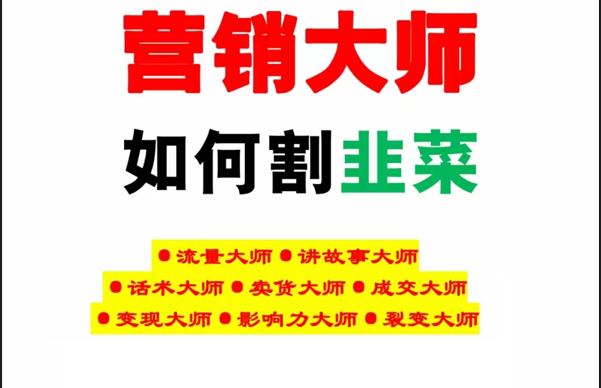 《营销大师如何割韭菜》禁止外传的大师绝学电子书-副业网