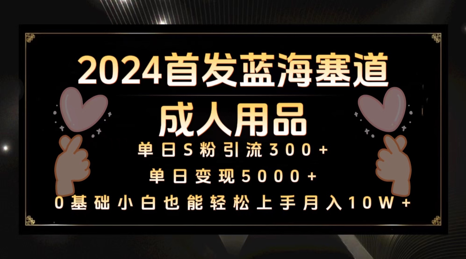 2024首发蓝海塞道成人用品，月入10W+保姆教程-副业网