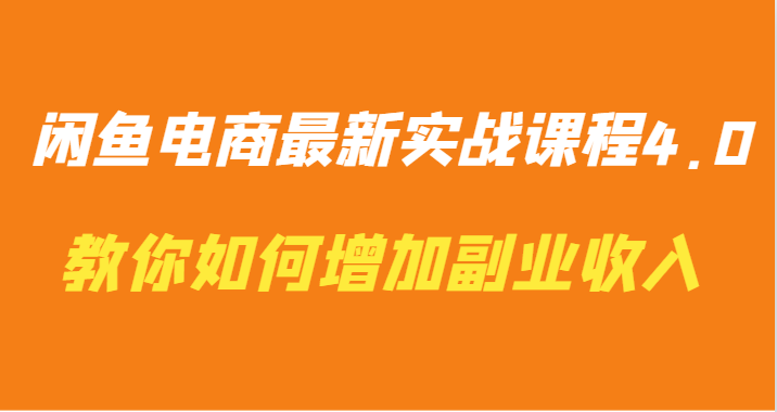 闲鱼电商最新实战课程4.0-教你如何快速增加副业收入-副业网
