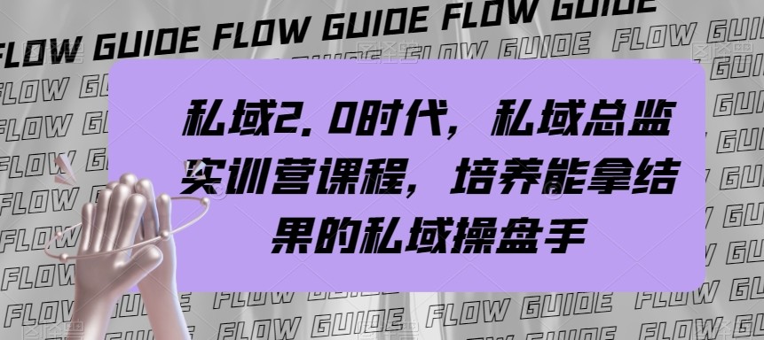 私域总监实战营课程，私域2.0时代，培养能拿结果的私域操盘手！-副业网