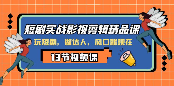 短剧实战影视剪辑精品课，玩短剧，做达人，风口就现在-副业网