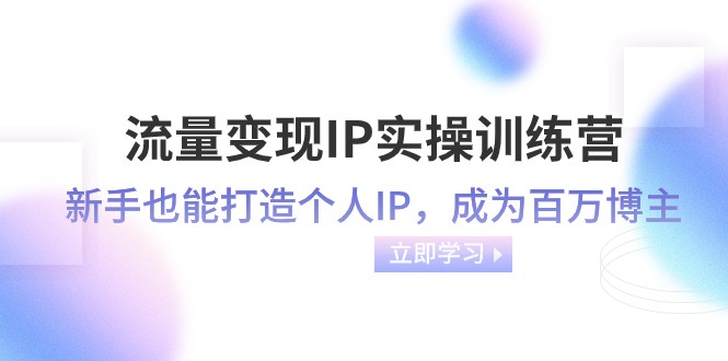 流量变现IP实操训练营：新手也能打造个人IP，成为百万 博主（46节课）-副业网