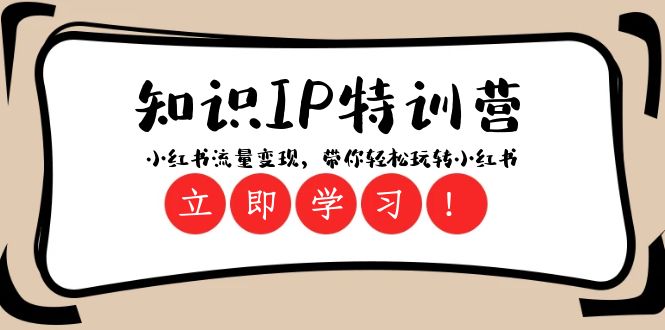 知识IP特训营 ：小红书流量变现，带你轻松玩转小红书（23节视频课）-副业网