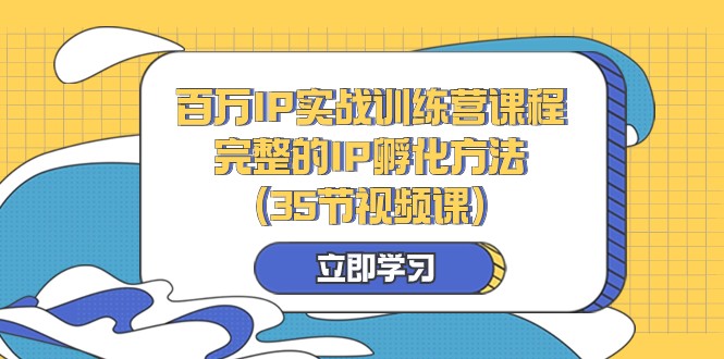 百万IP实战训练营课程，完整的IP孵化方法（35节视频课）-副业网