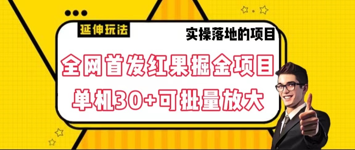 全网首发红果掘金项目，简单操作单机30＋可批量放大-副业网