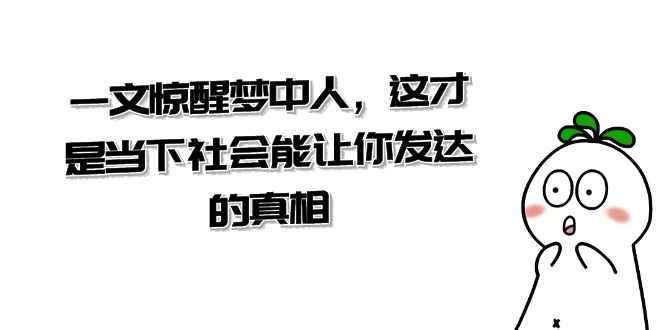 某公众号付费文章《一文惊醒梦中人，这才是当下社会能让你发达的真相》-副业网