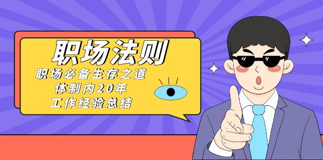 《职场法则》职场必备生存之道，体制内20年工作经验总结（17节课）-副业网