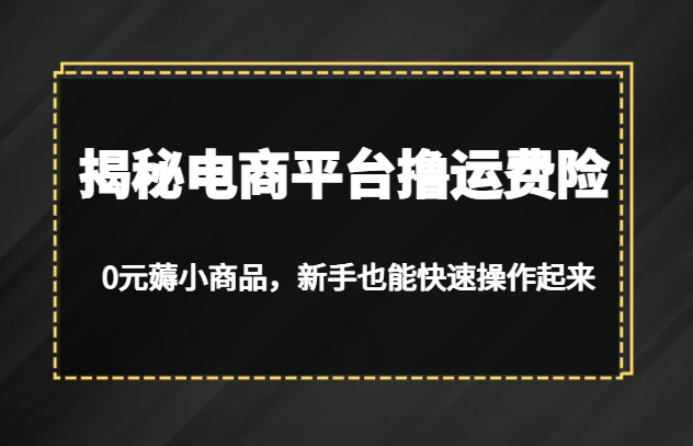 揭秘电商平台撸运费险，0元薅小商品，新手也能快速操作起来-副业网