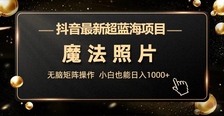 抖音最新超蓝海项目，魔法照片，无脑矩阵操作，小白也能日入1000+-副业网