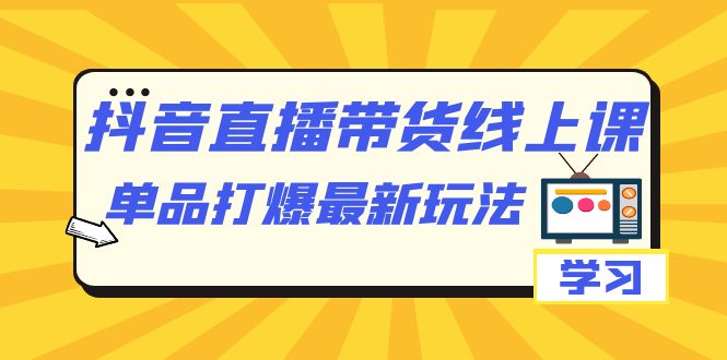 抖音·直播带货线上课，单品打爆最新玩法（12节课）-副业网