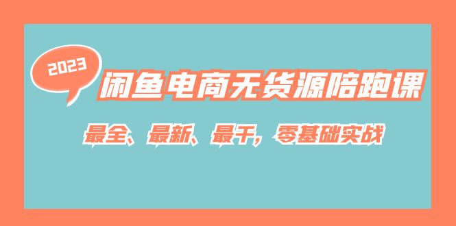 闲鱼电商无货源陪跑课，最全、最新、最干，零基础实战-副业网