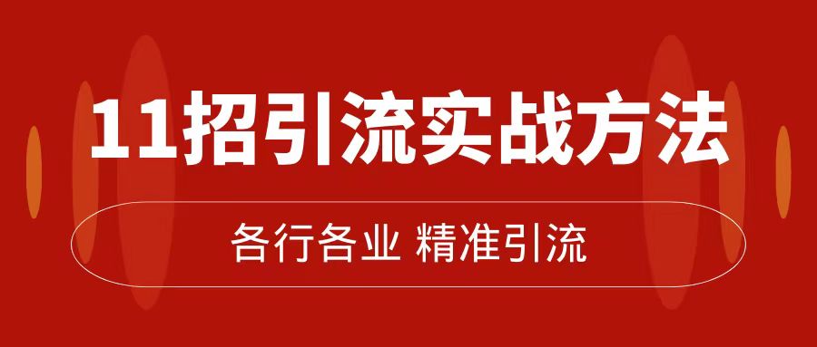 精准引流术：11招引流实战方法，让你私域流量加到爆（11节课完整版）-副业网