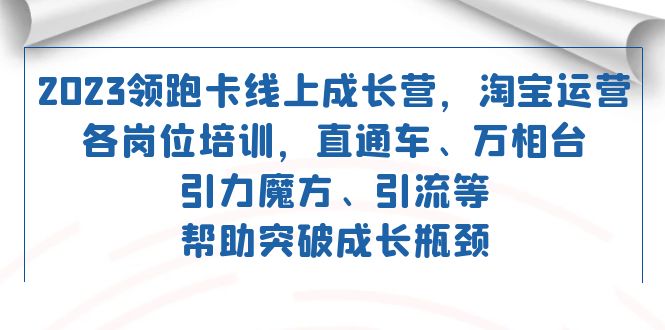 2023领跑·卡 线上成长营 淘宝运营各岗位培训 直通车 万相台 引力魔方 引流-副业网