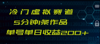 最新冷门赛道5分钟1条作品单日单号收益200+-副业网